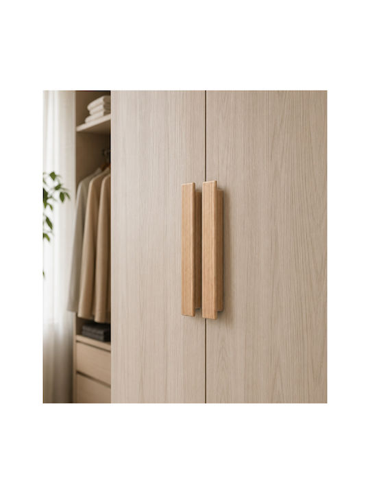 Finetto Furniture Handle Made of Oak Wood with Hole Centers 128mm 273-UPR0066#12