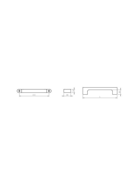 Finetto Mâner Pentru Mobilier Din Lemn Stejar Cu Centrele Găurilor 160mm 273-UPR0076#16