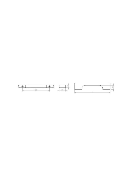 Finetto Furniture Handle Made of Wood in Transparent Colour with Hole Centers 480mm 273-UPR0091#48