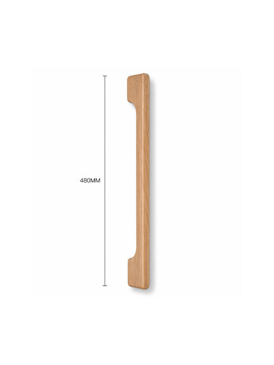 Finetto Furniture Handle Made of Wood in Transparent Colour with Hole Centers 480mm 273-UPR0091#48