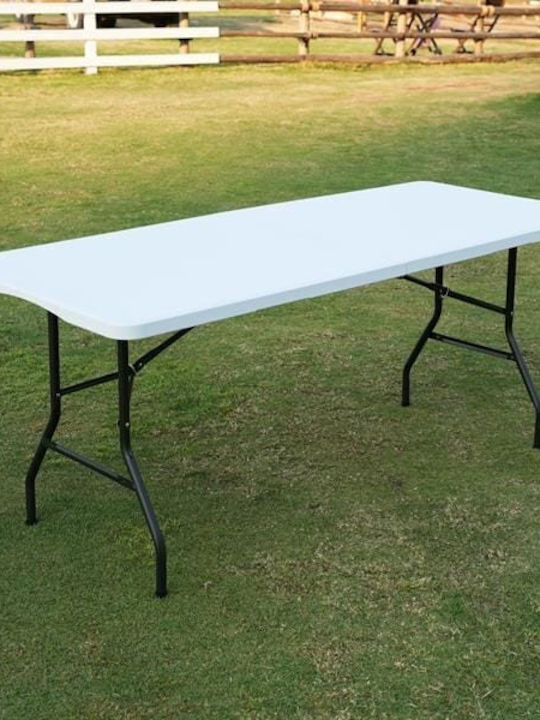 Plastic Outdoor Catering Table Foldable White 91x74x7cm