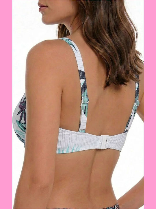 Bikini Σουτιέν D Cup με Ενίσχυση Λευκό