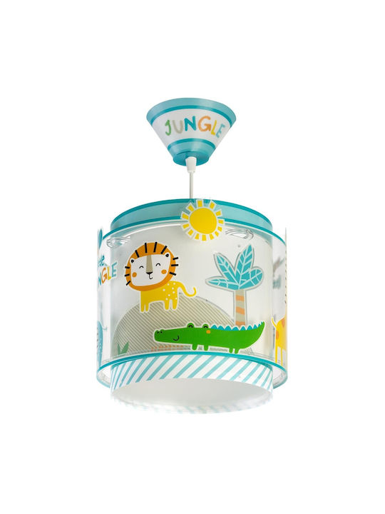 Ango My Little Jungle Single-Light Kids Ceiling Pendant Light Plastic 15W E27 Socket Light Blue
