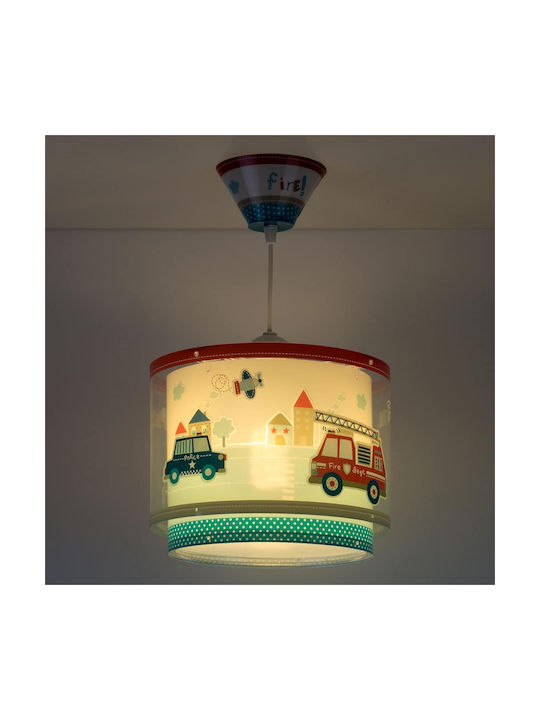 Ango Police Single-Light Kids Ceiling Pendant Light Plastic 15W E27 Light Blue