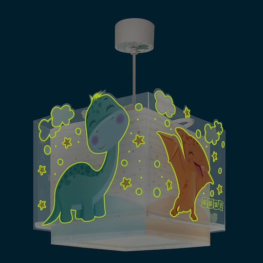 Ango Baby Single-Light Kids Ceiling Light Hanging made of Plastic 15W with E27 Base Light Blue 24x24cm