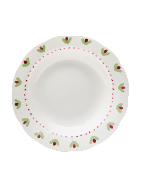 Soup Plate Porcelain Pink Diameter 23cm