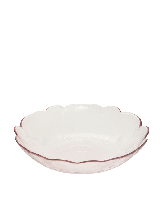 Bol Pentru Salate Din Sticlă Roz 26x26x7cm
