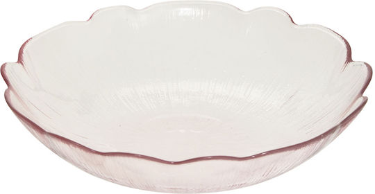 Salatschüssel Glas Rosa 26x26x7cm Salatschüssel Glas Rosa 26x26x7cm
