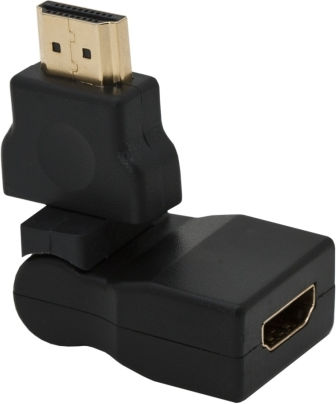 Adaptor Hdmi Rotativ 180° Conector Hdmi Feminin-la-feminin Contacte Placate cu Aur Negru 1 Bucată