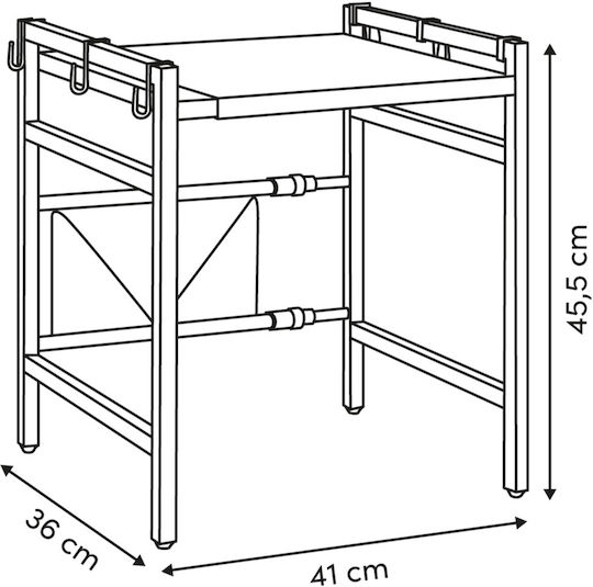 5Five Metallische Basis für Mikrowelle 41x36x45,5 cm Schwarze