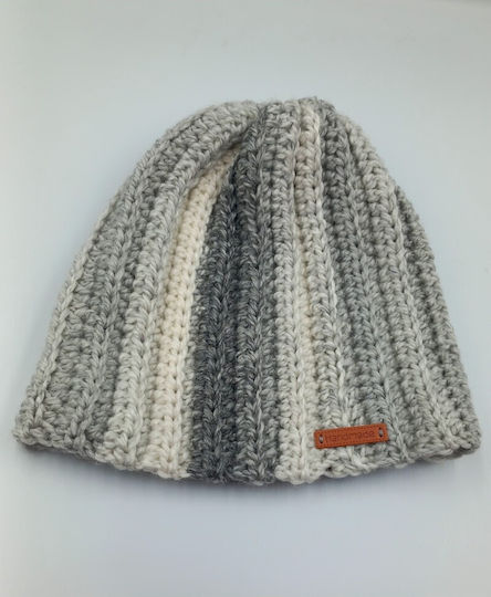 Beanie Unisex Σκούφος Πλεκτός σε Γκρι χρώμα