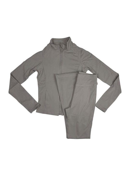 Training Women's Set with Long Leggings Brown