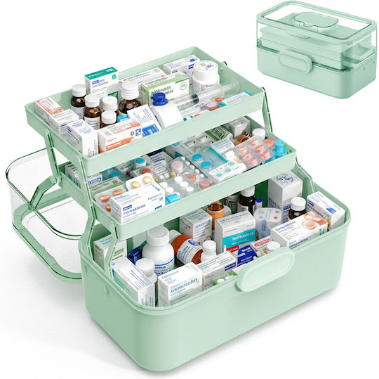 Cutie De Medicamente Din Plastic Pliabilă Verde 17x15.5x28.5 Cm