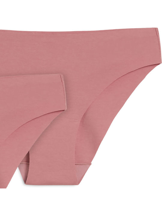 Βαμβακερά Γυναικεία Slip 2Pack χωρίς Ραφές Πορτοκαλί