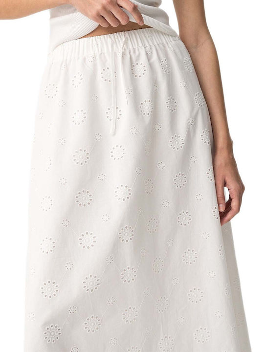 High Waist Maxi Skirt White