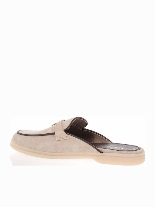 Komis & Komis Suede Mules with Heel in Beige Colour