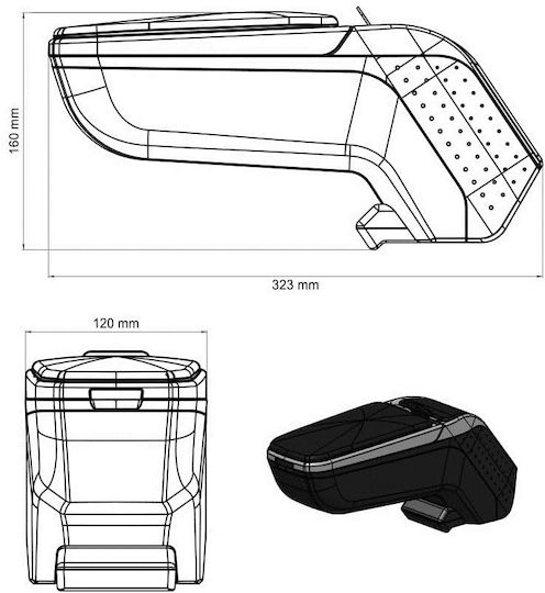 Zentrale Auto-Armlehne Fiat 500 2016 Ohne 500e Rati Armster2 Stauraum