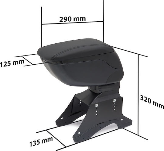 Universal Black Car Armrest Storage Adjustable Enhanced Comfort Easy Installation