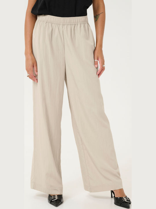 Damen Stoffhose mit Gummiband in Entspannte Passform Feather Grau