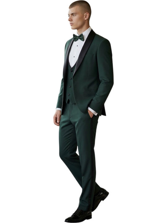 Men's Groom's Suit with Vest Green
