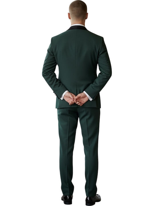 Men's Groom's Suit with Vest Green