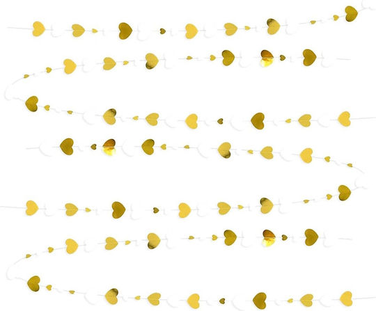 Herz Banner Flippy Fransen Stil 4 M Inklusive Fadenrolle Gold Weiß