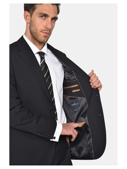 Winter Men's Suit with Regular Fit Black