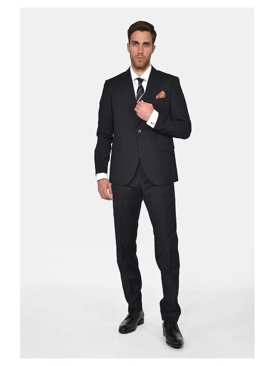 Winter Men's Suit with Regular Fit Black
