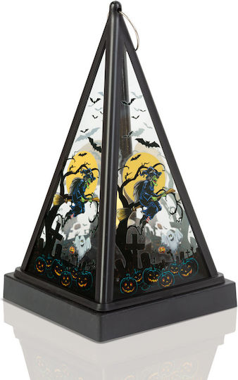 Led Halloween Lantern Witch Warm White Black Portable 9.5x9.5x17 Cm 2xaaa