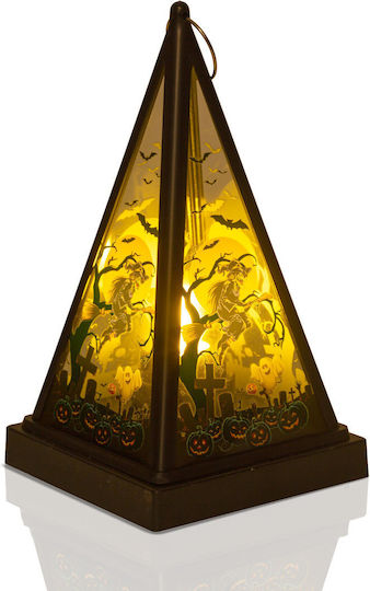 Led Halloween Lantern Witch Warm White Black Portable 9.5x9.5x17 Cm 2xaaa