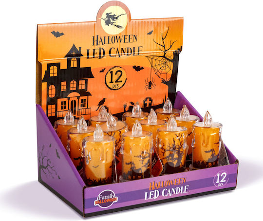 Halloween LED Kerzen Dekoration Fledermaus Orange LED 3 X LR1130 5 X 5 X 10 cm