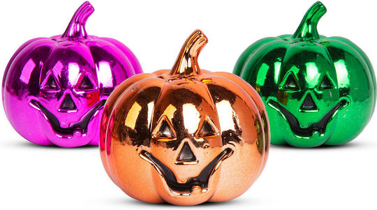 Halloween Pumpkin Decoration Set 6 Cm 3 Pcs Glowing Pumpkins Multicolor