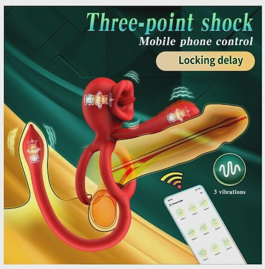 Tongue Ring Sleeve & Anal Stim App Usb Red