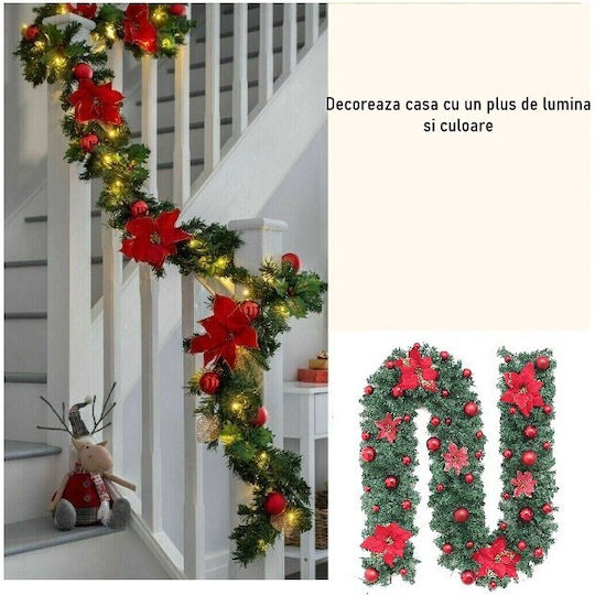 Alista Home Χριστουγεννιάτικη Γιρλάντα Πλαστική Κόκκινη