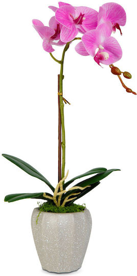 Decorative Artificial Orchid In Pot Realistic Appearance 45 Cm White Pink Purple