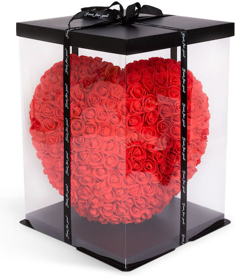 Trandafir Roșu Inima Romantică De Ziua Îndrăgostiților Cadou Aniversar Decor Elegant 40 Cm
