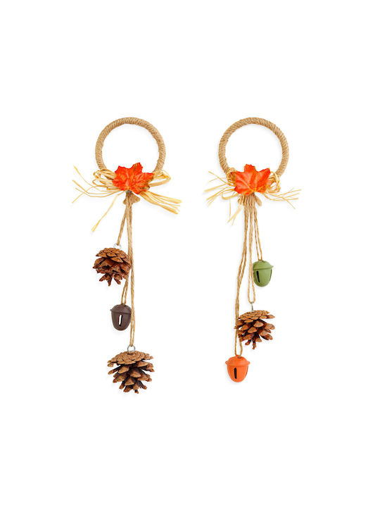 Door Wreath 30.5 Cm Decoration Cones Leaves Bell Included