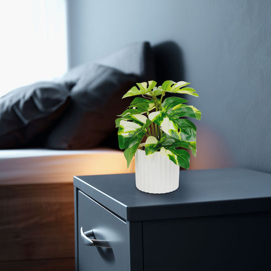 Plastic Decoration Philodendron Green Yellow 20 X 8 Cm