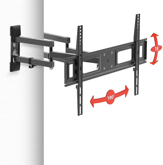 Suport TV Reglabil de Colț Vesa 600x400 40-80 Inch Braț Dublu Rotativ 35kg