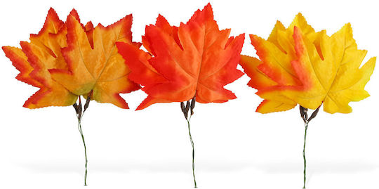 Set 9 Decorative Autumn Leaves 28 Cm Warm Colors Yellow Orange Red