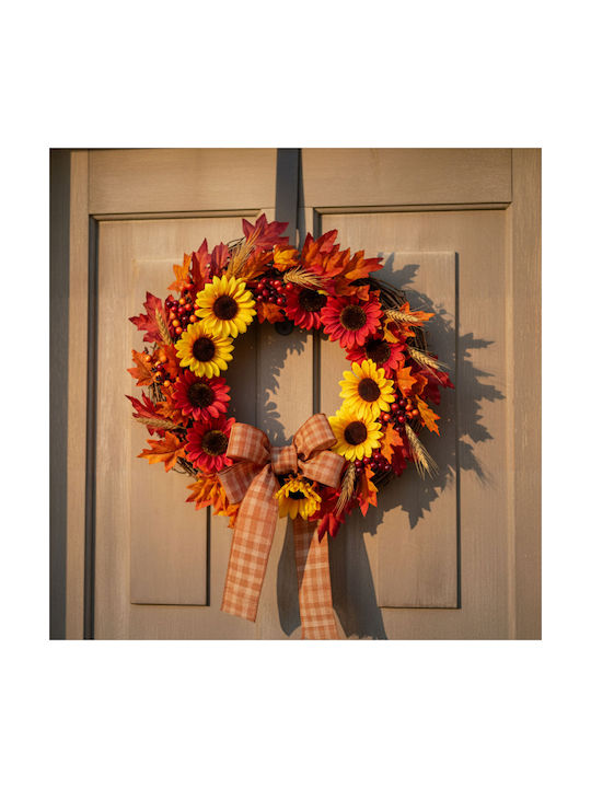 Decoration Sunflower Set 4 Pcs Artificial Flowers Yellow Orange Red
