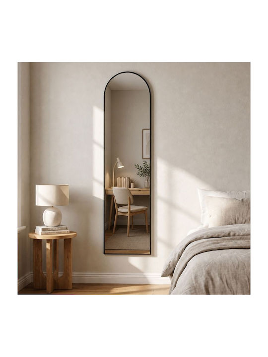 Megapap Καθρέπτης Οβάλ με Μαύρο Ξύλινο Πλαίσιο 150x40cm