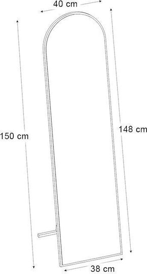 Megapap Καθρέπτης Οβάλ με Λευκό Ξύλινο Πλαίσιο 150x40cm