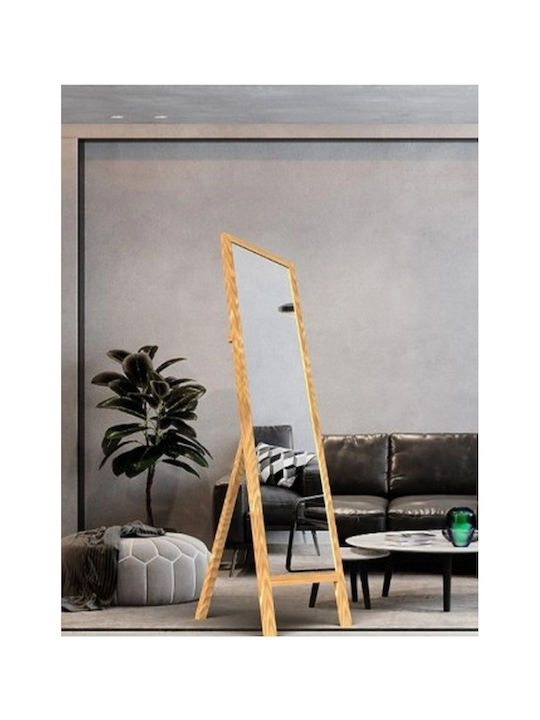 SteweHome Floor Mirror with Pink Wooden Frame 145x40cm