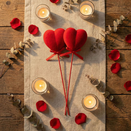Plüsch Herz Dekoration Auf Stick 2 Stücke Rote Valentinstag Sträuße Romantische Geschenke