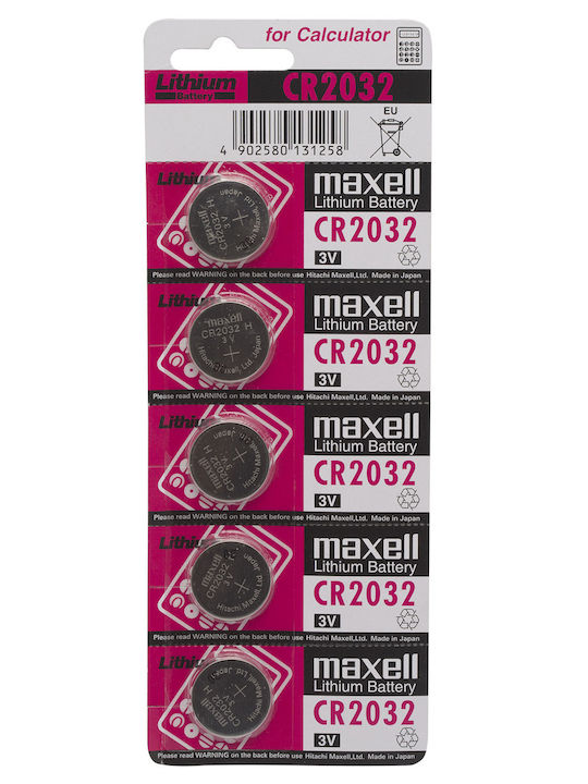 Cr2032 3v Lithium Batteries Blister Pack 5 Pcs Button Battery Remote Control Clock Electronics