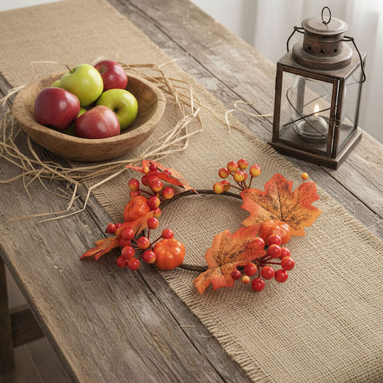 Coroană De Toamnă Frunze De Arțar 22 Cm Decorațiune Pentru Ușă