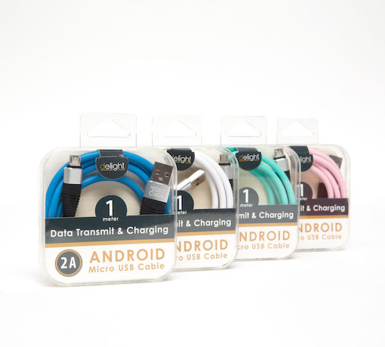 Microusb Cable 1m Silicone Charging Data Transfer 2a Compatible Android Cameras Mp3