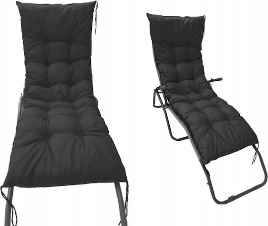 AIO Factory Wasserdichtes Sonnenbank-Kissen Mit Rückenlehne Schwarz 50x180cm