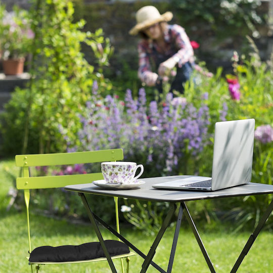 Relaxdays Μαξιλάρι Καρέκλας Κήπου Black 4τμχ 38x38εκ.